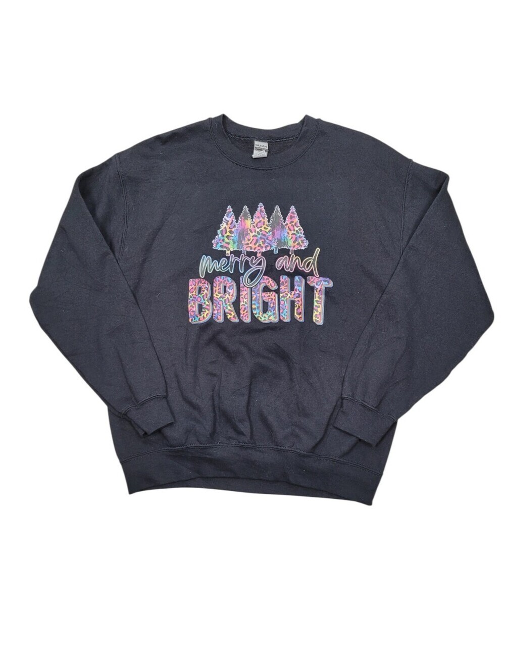 2/$20 Y2K Black Merry & Bright Sweatshirt Top Size: M